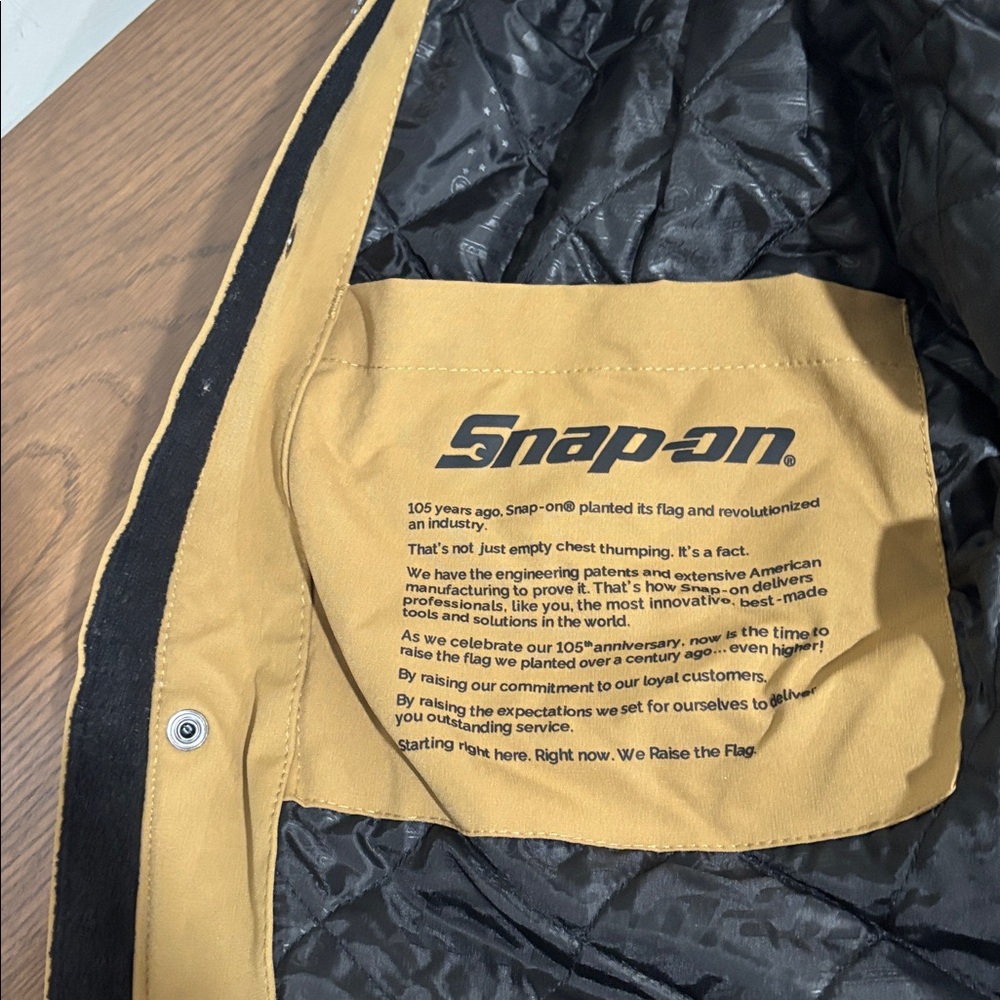 Snap-on Tools Hooded Work Jacket Wind & Water Resistant Tan XL NWT — Size XL - Picture 13 of 13